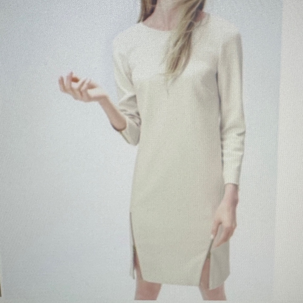 Elegant J.Crew Cream Long-Sleeve Dress